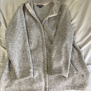 Lands End Women’s Fuzzy, full zip jacket with hood